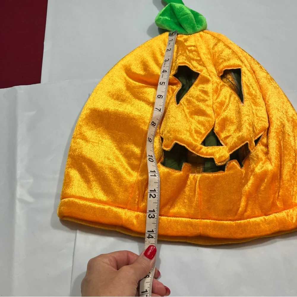 Pumpkin Head MASK Orange Jack-o’-lantern Halloween Costume Smiling Face ADULT OS
